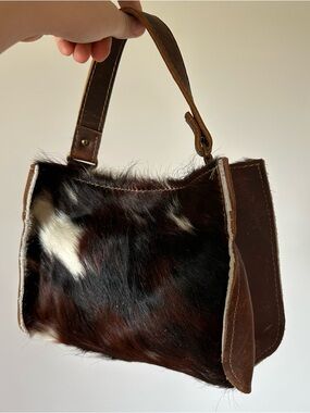 Hair on Cowhide Mini Tote Western Cowgirl Rodeo Genuine Leather Cow Print Animal